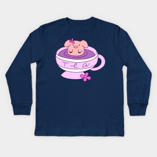 Piggy Tea Kids Long Sleeve T-Shirt